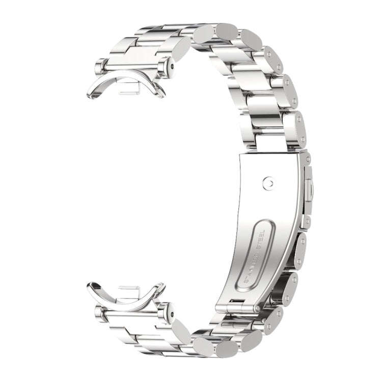 For Xiaomi Mi Band 8 / 9 / 9 NFC Mijobs GT4 Three Beads Metal Watch Band(Silver)