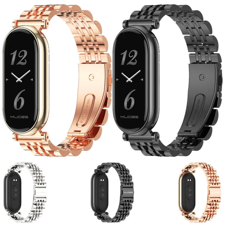 For Xiaomi Mi Band 8 / 9 / 9 NFC Mijobs GT4 Seven Beads Metal Watch Band(Silver)
