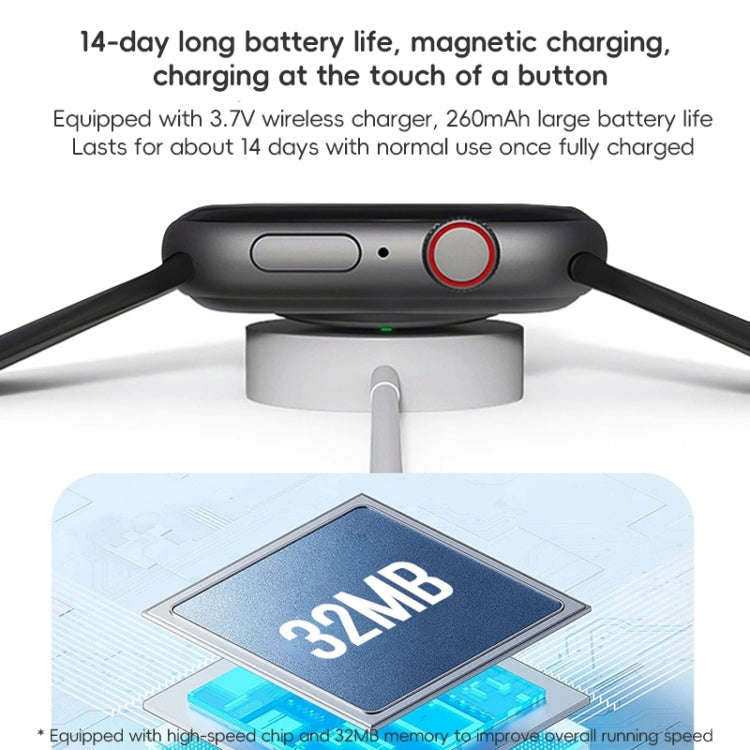 ZGA W01 1.86 inch Screen Seconds Hand BT Call Smart Watch, Support Heart Rate / AI Voice Assistan...