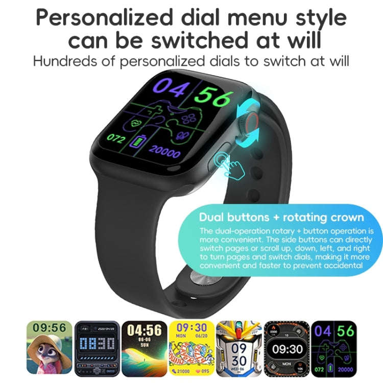 ZGA W01 1.86 inch Screen Seconds Hand BT Call Smart Watch, Support Heart Rate / AI Voice Assistan...