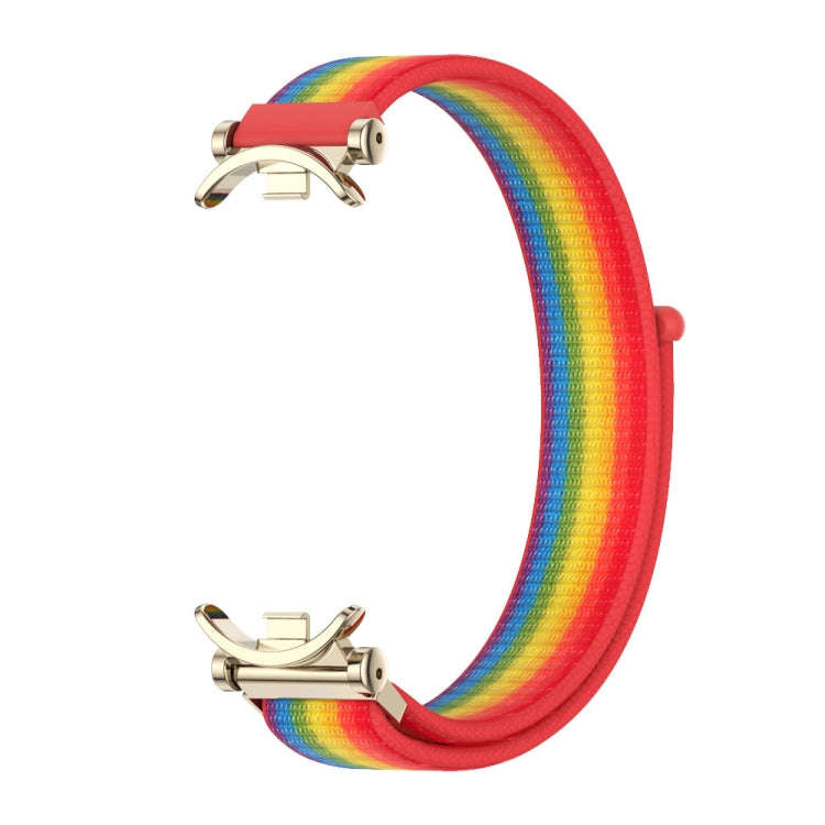 For Xiaomi Mi Band 8 / 9 / 9 NFC Mijobs GT4 Breathable Nylon Loop Watch Band(Rainbow Light Gold)