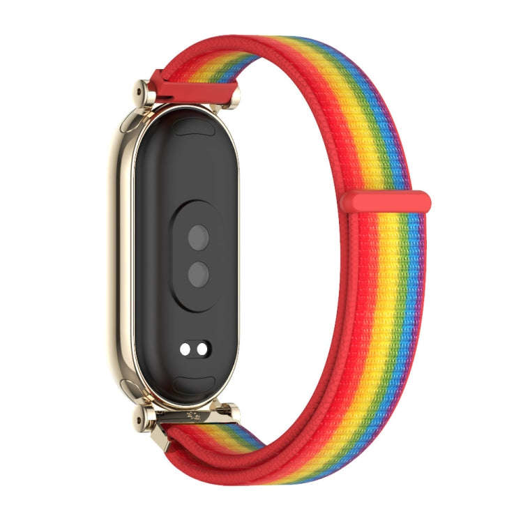 For Xiaomi Mi Band 8 / 9 / 9 NFC Mijobs GT4 Breathable Nylon Loop Watch Band(Rainbow Light Gold)