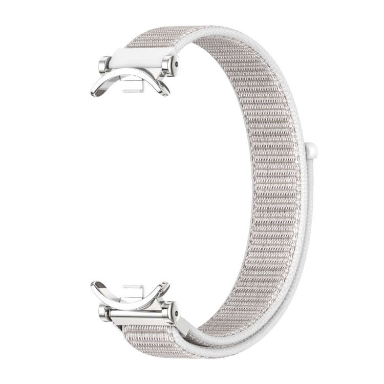 For Xiaomi Smart Band 10 / 9 / 8 Mijobs GT4 Breathable Nylon Loop Watch Band(Seashell Silver)