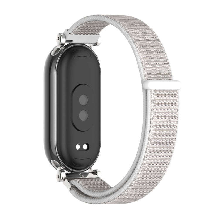 For Xiaomi Smart Band 10 / 9 / 8 Mijobs GT4 Breathable Nylon Loop Watch Band(Seashell Silver)