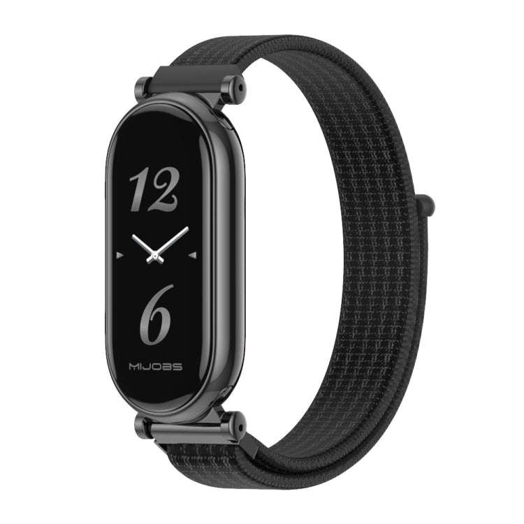 For Xiaomi Mi Band 8 / 9 / 9 NFC Mijobs GT4 Breathable Nylon Loop Watch Band(Black)