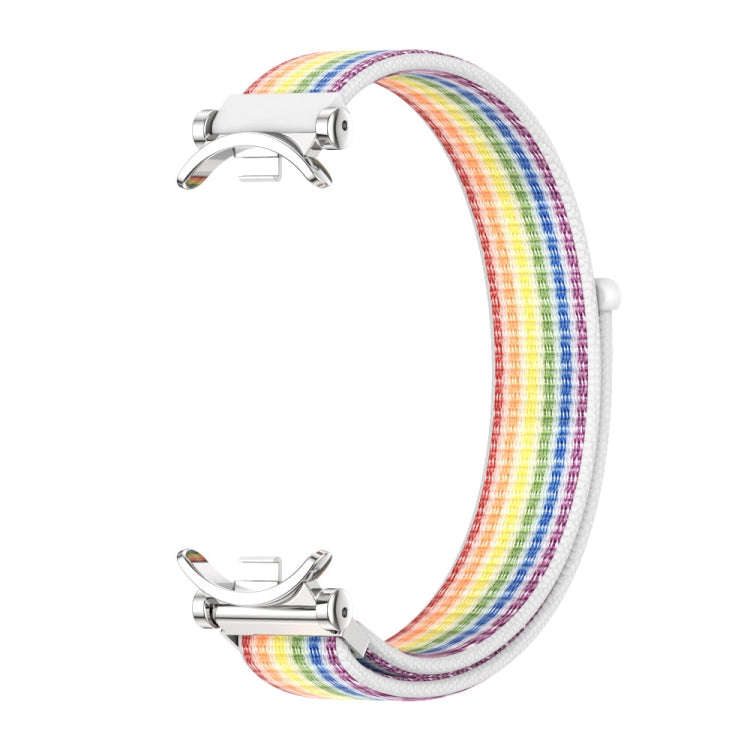 For Xiaomi Smart Band 10 / 9 / 8 Mijobs GT4 Breathable Nylon Loop Watch Band(Colorful Silver)