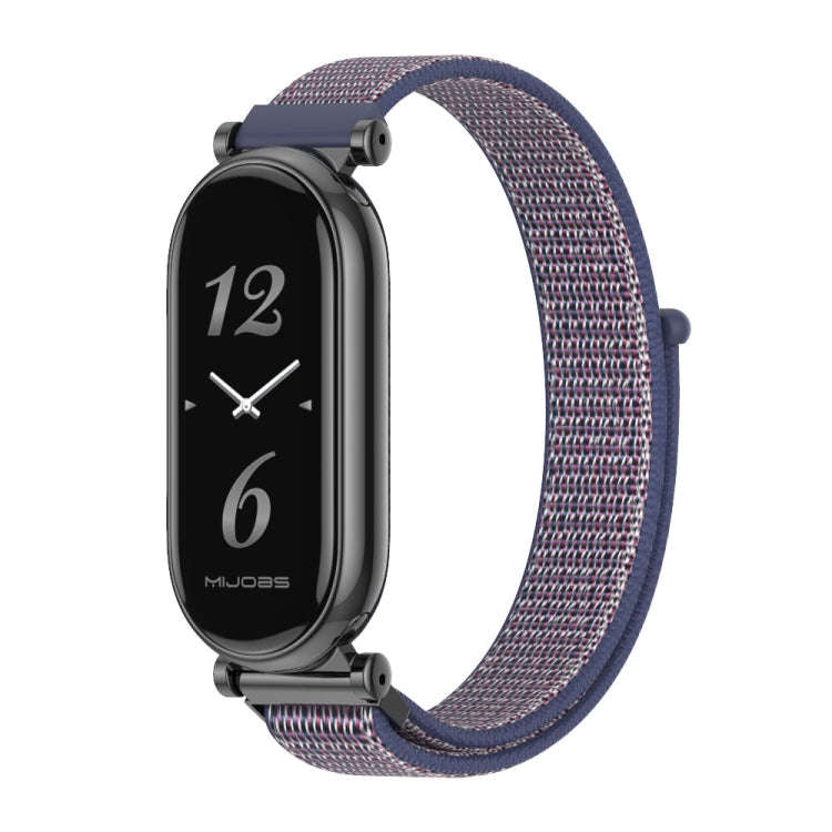 For Xiaomi Smart Band 10 / 9 / 8 Mijobs GT4 Breathable Nylon Loop Watch Band(Midnight Blue Black)
