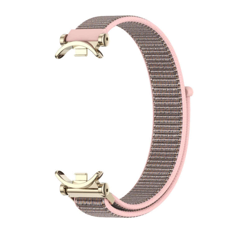 For Xiaomi Smart Band 10 / 9 / 8 Mijobs GT4 Breathable Nylon Loop Watch Band(Pink Light Gold)