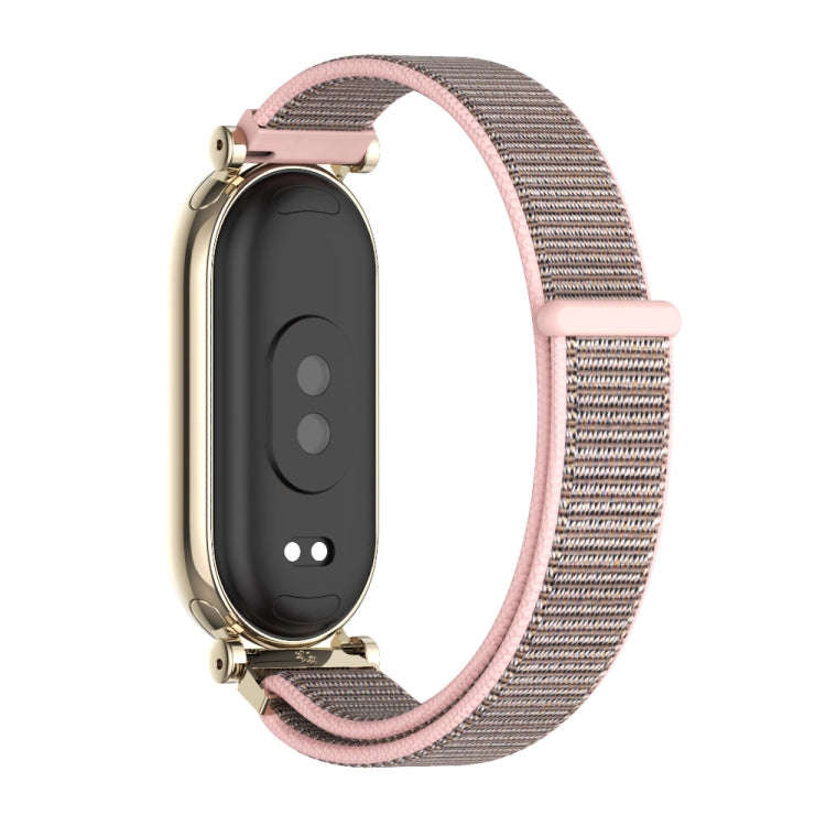 For Xiaomi Smart Band 10 / 9 / 8 Mijobs GT4 Breathable Nylon Loop Watch Band(Pink Light Gold)