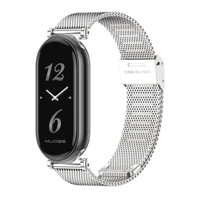 For Xiaomi Mi Band 8 / 9 / 9 NFC Mijobs GT4 Milan Buckle Metal Watch Band(Silver)