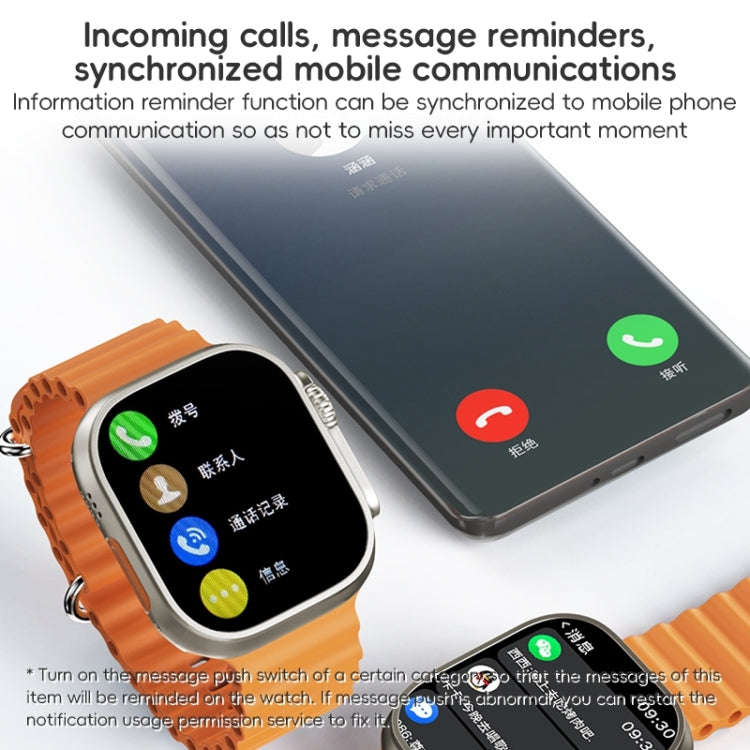 ZGA W02 2.02 inch Screen Seconds Hand BT Call Smart Watch, Support Heart Rate / AI Voice Assistan...