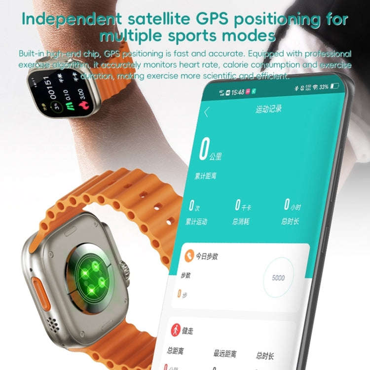 ZGA W02 2.02 inch Screen Seconds Hand BT Call Smart Watch, Support Heart Rate / AI Voice Assistan...