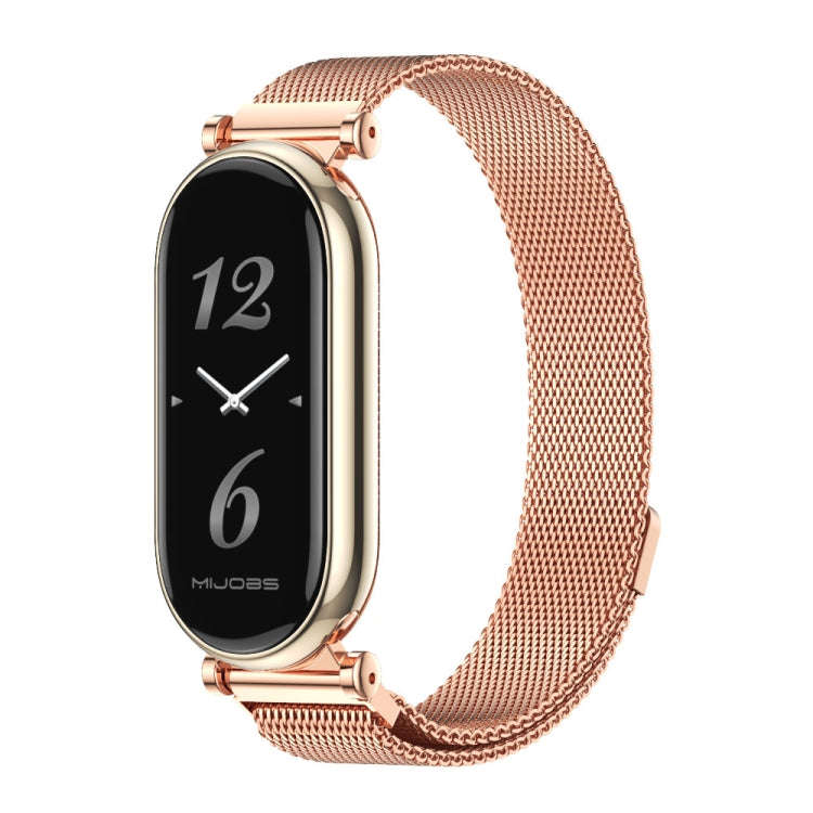For Xiaomi Mi Band 8 / 9 / 9 NFC Mijobs GT4 Milan Magnetic Metal Watch Band(Rose Gold)