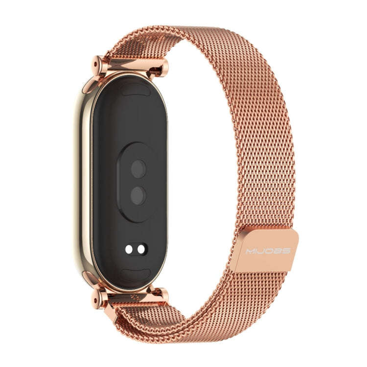 For Xiaomi Mi Band 8 / 9 / 9 NFC Mijobs GT4 Milan Magnetic Metal Watch Band(Rose Gold)