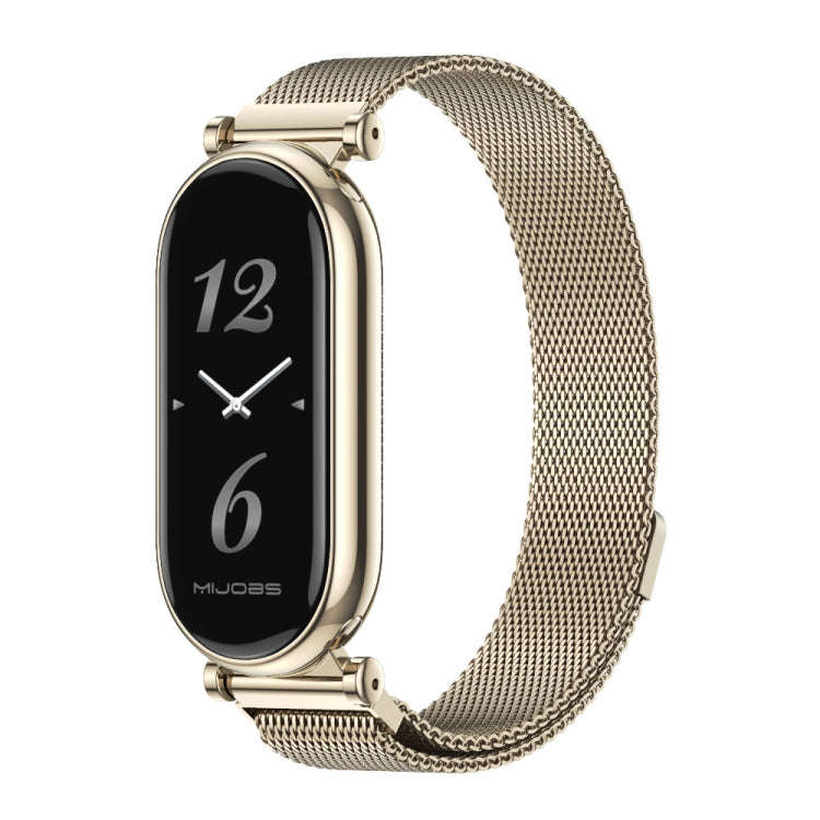 For Xiaomi Mi Band 8 / 9 / 9 NFC Mijobs GT4 Milan Magnetic Metal Watch Band(Light Gold)