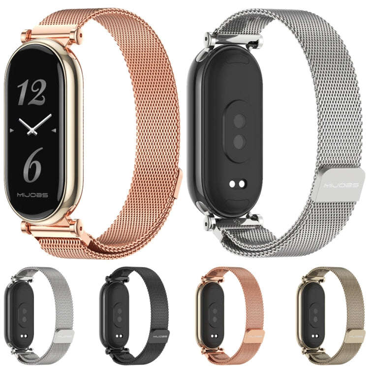 For Xiaomi Mi Band 8 / 9 / 9 NFC Mijobs GT4 Milan Magnetic Metal Watch Band(Black)