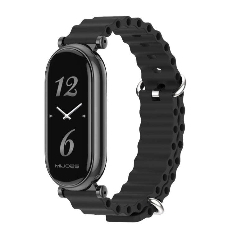 For Xiaomi Mi Band 8 / 9 / 9 NFC Mijobs GT4 Marine Silicone Breathable Watch Band(Black)