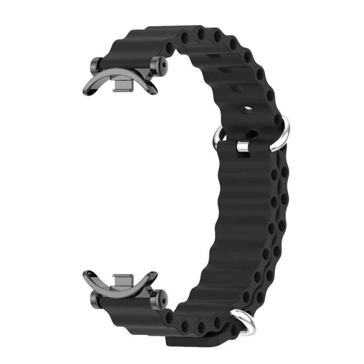 For Xiaomi Mi Band 8 / 9 / 9 NFC Mijobs GT4 Marine Silicone Breathable Watch Band(Black)