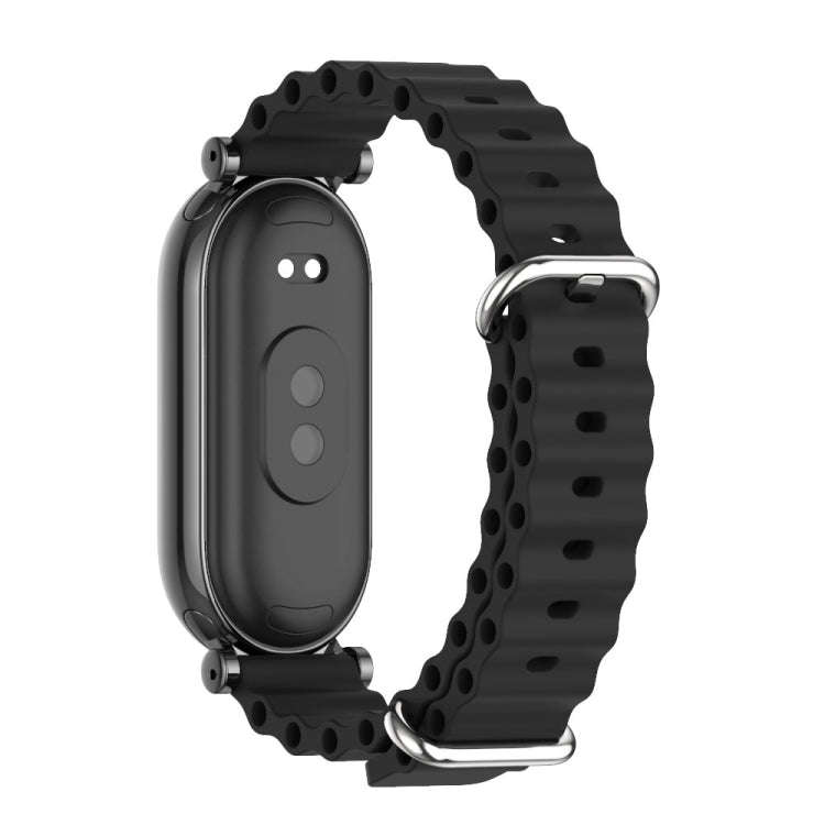 For Xiaomi Mi Band 8 / 9 / 9 NFC Mijobs GT4 Marine Silicone Breathable Watch Band(Black)