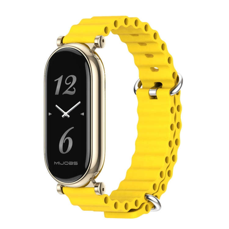 For Xiaomi Mi Band 8 / 9 / 9 NFC Mijobs GT4 Marine Silicone Breathable Watch Band(Yellow Light Gold)