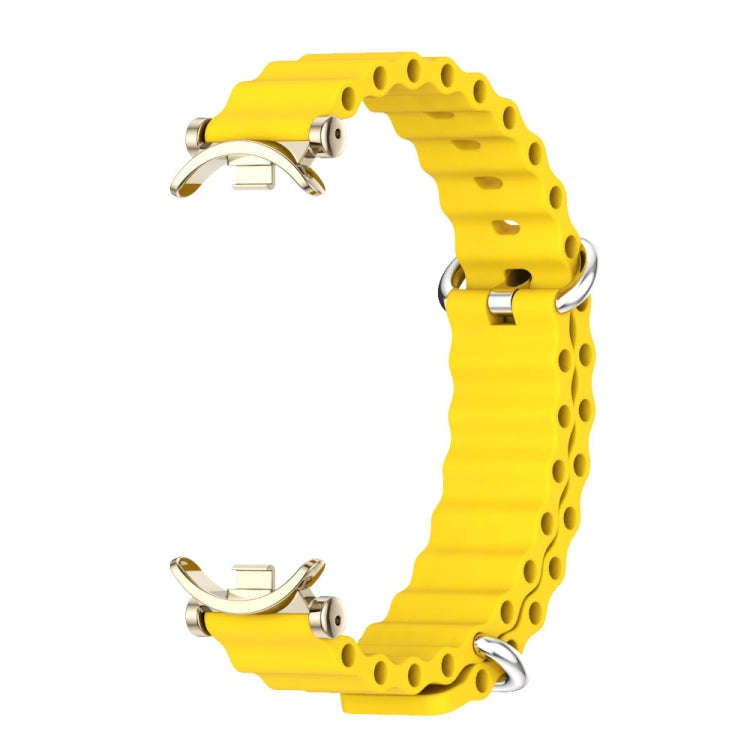 For Xiaomi Mi Band 8 / 9 / 9 NFC Mijobs GT4 Marine Silicone Breathable Watch Band(Yellow Light Gold)