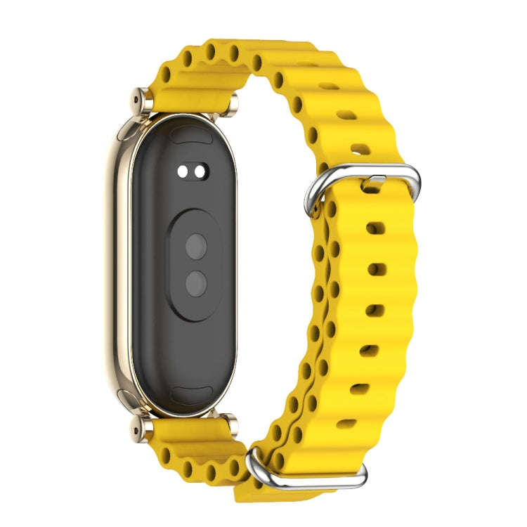 For Xiaomi Mi Band 8 / 9 / 9 NFC Mijobs GT4 Marine Silicone Breathable Watch Band(Yellow Light Gold)
