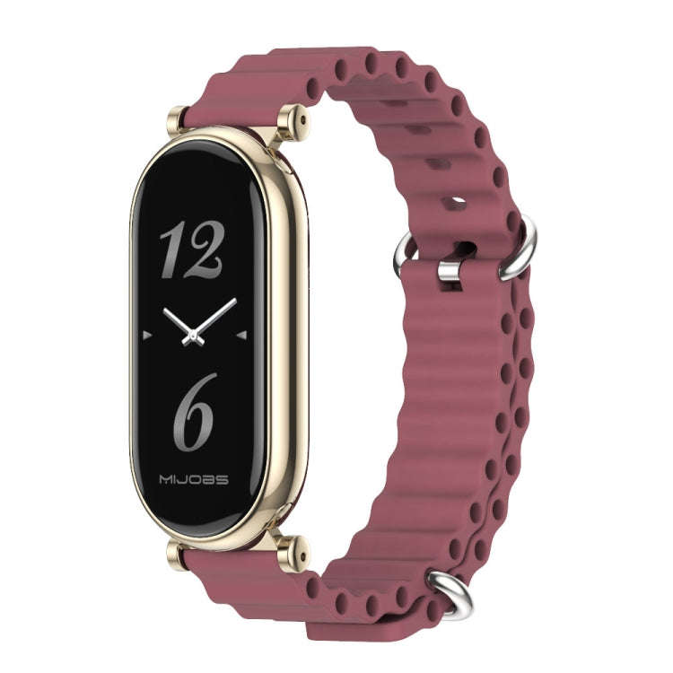 For Xiaomi Mi Band 8 / 9 / 9 NFC Mijobs GT4 Marine Silicone Breathable Watch Band(Wine Red Light ...