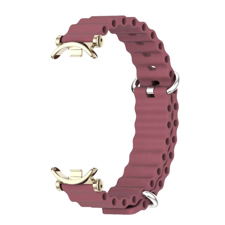 For Xiaomi Mi Band 8 / 9 / 9 NFC Mijobs GT4 Marine Silicone Breathable Watch Band(Wine Red Light ...