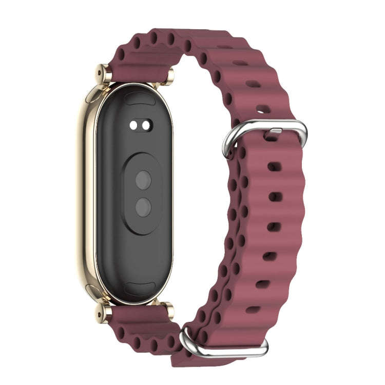 For Xiaomi Mi Band 8 / 9 / 9 NFC Mijobs GT4 Marine Silicone Breathable Watch Band(Wine Red Light ...