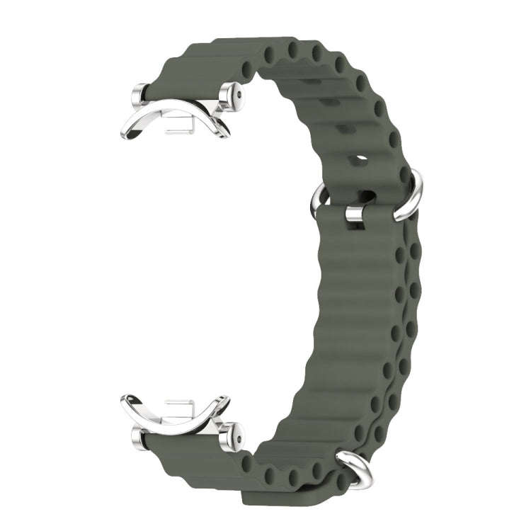 For Xiaomi Mi Band 8 / 9 / 9 NFC Mijobs GT4 Marine Silicone Breathable Watch Band(Khaki Green Sil...