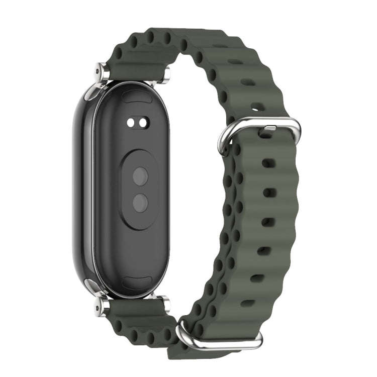 For Xiaomi Mi Band 8 / 9 / 9 NFC Mijobs GT4 Marine Silicone Breathable Watch Band(Khaki Green Sil...