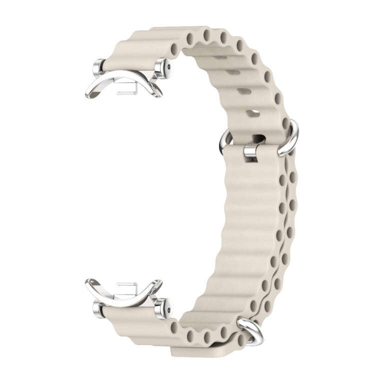 For Xiaomi Mi Band 8 / 9 / 9 NFC Mijobs GT4 Marine Silicone Breathable Watch Band(Grey Silver)