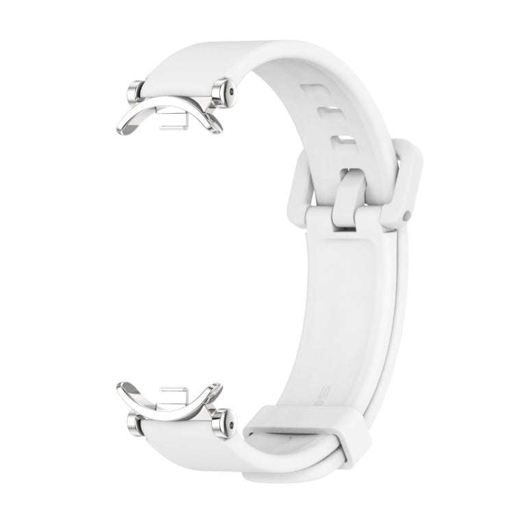 For Xiaomi Mi Band 8 / 9 / 9 NFC Mijobs GT4 Silicone Breathable Watch Band(White Silver)