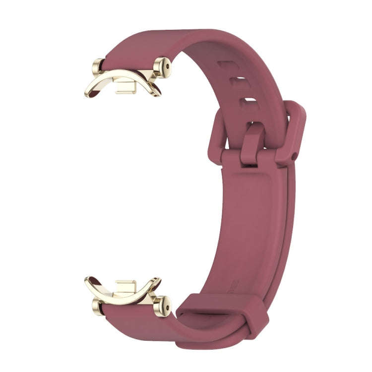 For Xiaomi Mi Band 8 / 9 / 9 NFC Mijobs GT4 Silicone Breathable Watch Band(Wine Red Light Gold)