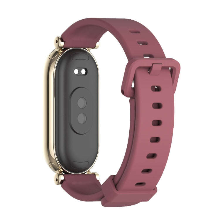For Xiaomi Mi Band 8 / 9 / 9 NFC Mijobs GT4 Silicone Breathable Watch Band(Wine Red Light Gold)