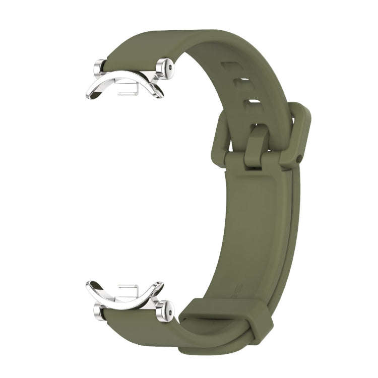 For Xiaomi Mi Band 8 / 9 / 9 NFC Mijobs GT4 Silicone Breathable Watch Band(Army Green Silver)