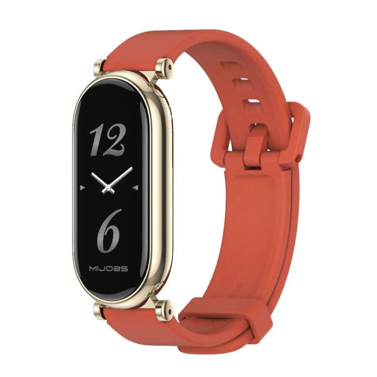 For Xiaomi Smart Band 10 / 9 / 8 Mijobs GT4 Silicone Breathable Watch Band(Orange Light Gold)