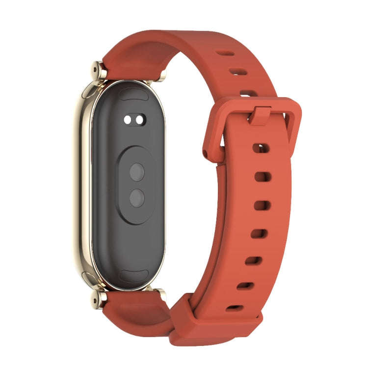 For Xiaomi Smart Band 10 / 9 / 8 Mijobs GT4 Silicone Breathable Watch Band(Orange Light Gold)