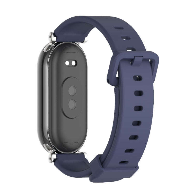 For Xiaomi Mi Band 8 / 9 / 9 NFC Mijobs GT4 Silicone Breathable Watch Band(Midnight Blue Silver)