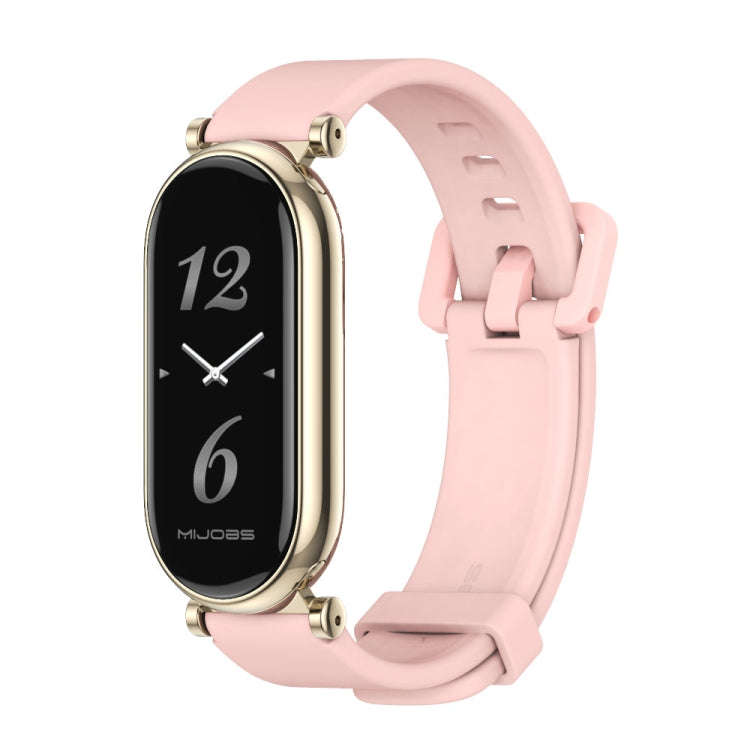 For Xiaomi Mi Band 8 / 9 / 9 NFC Mijobs GT4 Silicone Breathable Watch Band(Pink Light Gold)