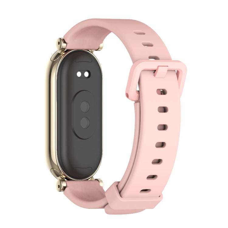 For Xiaomi Mi Band 8 / 9 / 9 NFC Mijobs GT4 Silicone Breathable Watch Band(Pink Light Gold)