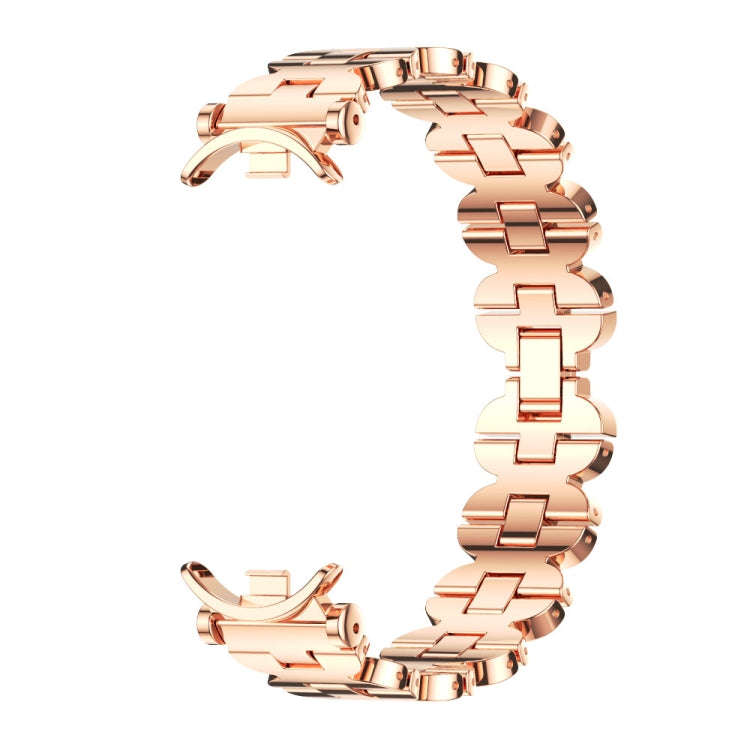 For Xiaomi Mi Band 8 / 9 / 9 NFC Mijobs GT4 Bone Chain Metal Watch Band(Rose Gold)