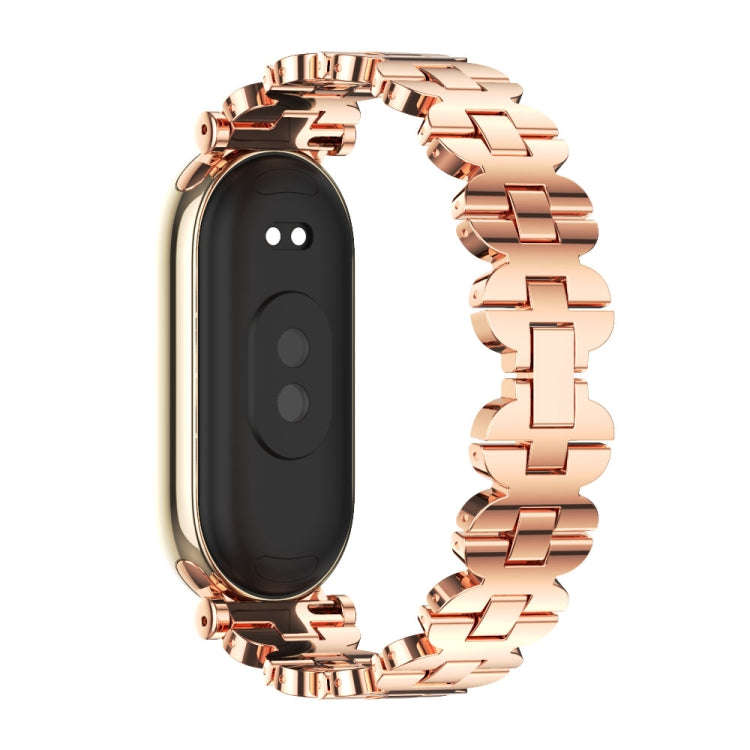 For Xiaomi Mi Band 8 / 9 / 9 NFC Mijobs GT4 Bone Chain Metal Watch Band(Rose Gold)
