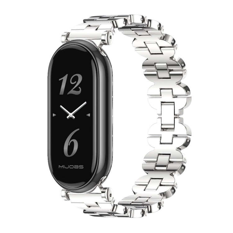 For Xiaomi Mi Band 8 / 9 / 9 NFC Mijobs GT4 Bone Chain Metal Watch Band(Silver)