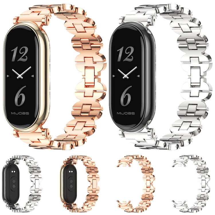 For Xiaomi Mi Band 8 / 9 / 9 NFC Mijobs GT4 Bone Chain Metal Watch Band(Silver)