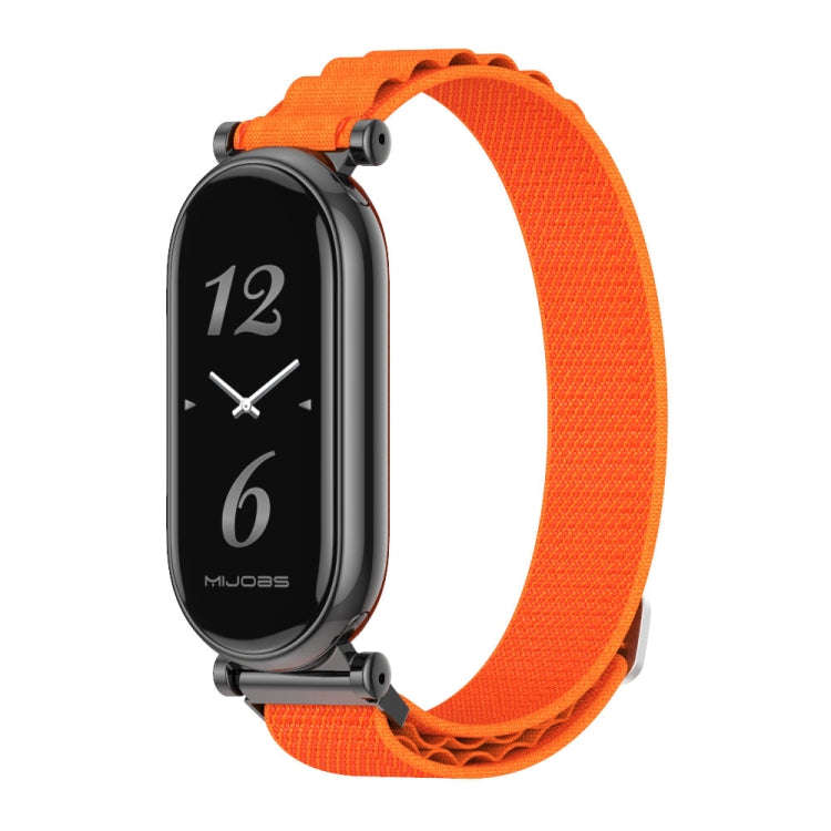 For Xiaomi Mi Band 8 / 9 / 9 NFC Mijobs GT4 Nylon Breathable Watch Band(Orange Black)