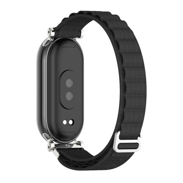 For Xiaomi Mi Band 8 / 9 / 9 NFC Mijobs GT4 Nylon Breathable Watch Band(Black Silver)
