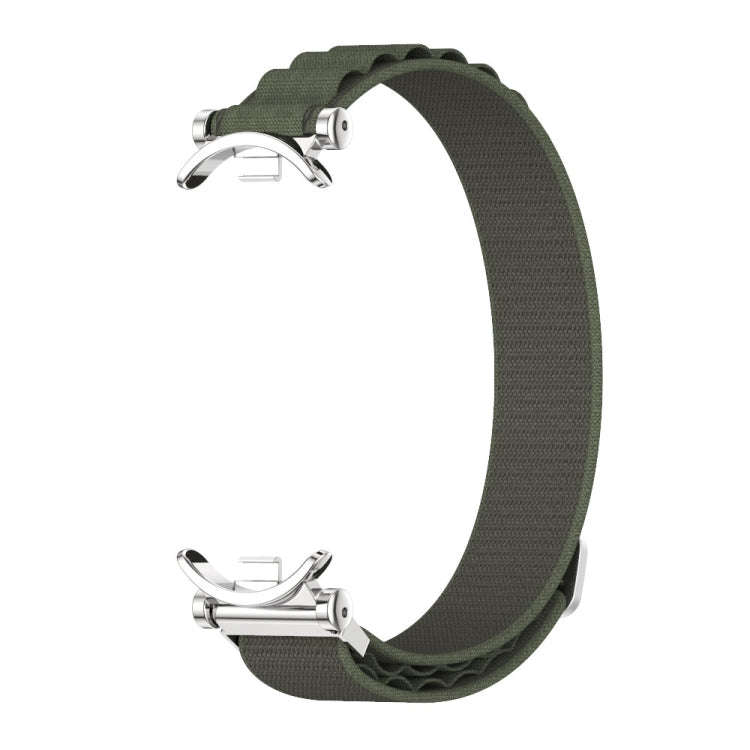 For Xiaomi Smart Band 10 / 9 / 8 Mijobs GT4 Nylon Breathable Watch Band(Army Green Silver)
