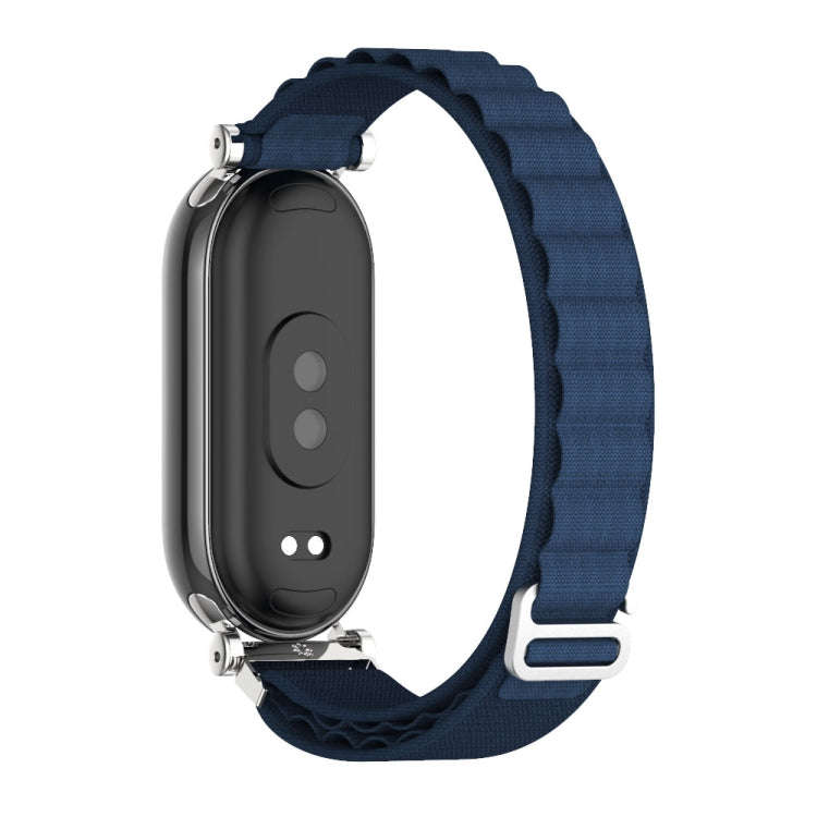 For Xiaomi Mi Band 8 / 9 / 9 NFC Mijobs GT4 Nylon Breathable Watch Band(Midnight Blue Silver)