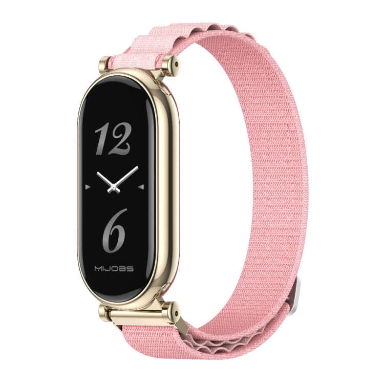 For Xiaomi Mi Band 8 / 9 / 9 NFC Mijobs GT4 Nylon Breathable Watch Band(Pink Light Gold)